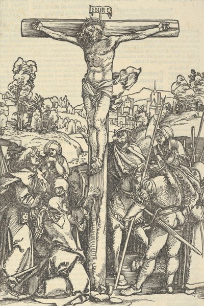 十字架，来自Der beschlossen gart des rosenkranzes marie，1505。 作者 Hans Schäufelein the Elder