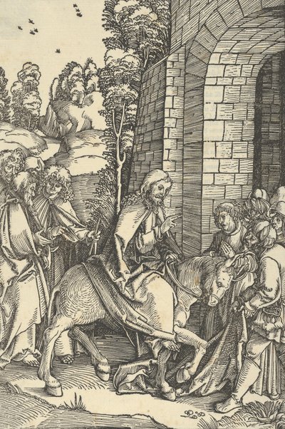 进入耶路撒冷，来自Speculum passionis domini nostri Ihesu Christi，1507。 作者 Hans Schäufelein the Elder