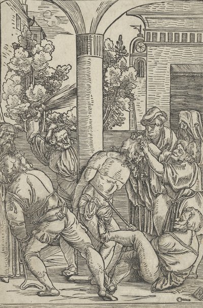 鞭刑，出自《基督的生活》，约1511-12年。 作者 Hans Schäufelein the Elder