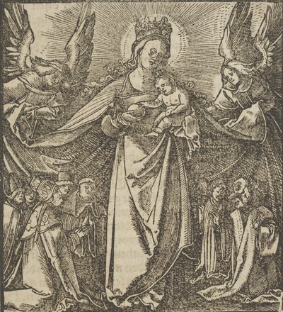 慈悲的圣母，来自《Hymmelwagen auff dem, wer wol lebt...》，1517。 作者 Hans Schäufelein the Elder