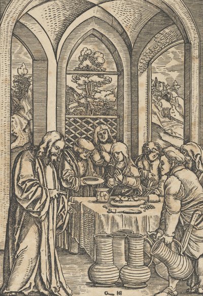 迦拿的婚礼，出自《基督的生活》，约1511-12年。 作者 Hans Schäufelein the Elder