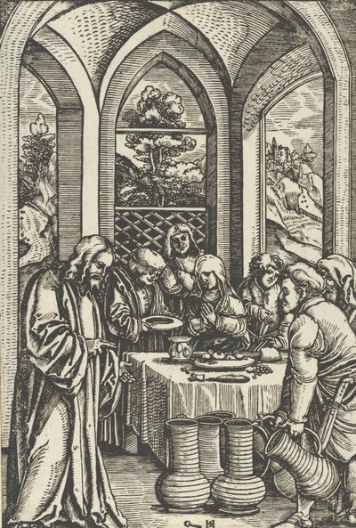 迦拿的婚礼，出自《基督的生活》，约1511-12年。 作者 Hans Schäufelein the Elder