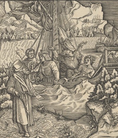 危害Theuerdanck船的安费罗，来自Theuerdanck，1517年。 作者 Hans Schäufelein the Elder