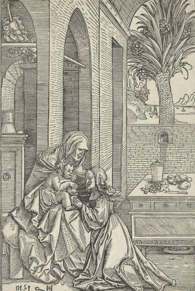 圣母与圣安妮的孩子，1510年。 作者 Hans Schäufelein the Elder