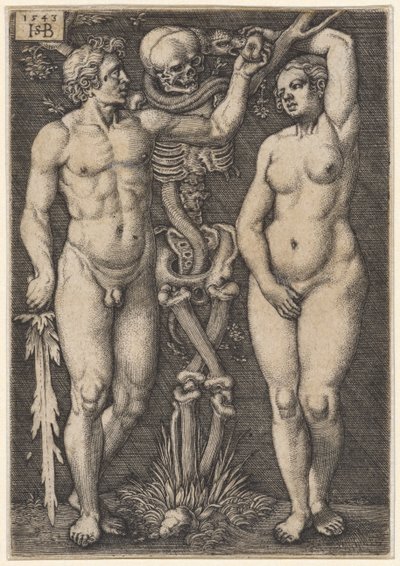 亚当和夏娃，1543年 作者 汉斯·塞巴尔德·贝汉姆