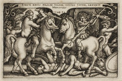 赫拉克勒斯和伊奥莱，选自《赫拉克勒斯的苦役 作者 Hans Sebald Beham