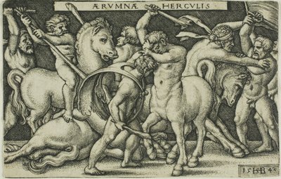 赫拉克勒斯与半人马，选自《赫拉克勒斯的苦役 作者 Hans Sebald Beham