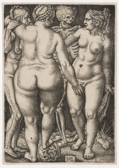 三个女人和死了，c。 1546至1550年 作者 汉斯·塞巴尔德·贝汉姆