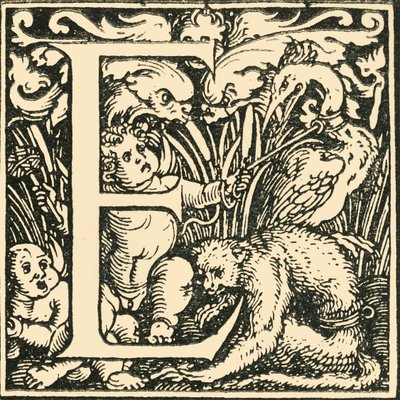 E-汉斯·魏德兹（Hans Weiditz）的字母，c1520-1521，1908年。 作者 汉斯·魏迪兹