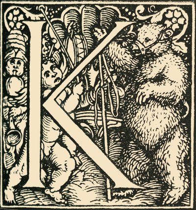 K-汉斯·魏德兹（Hans Weiditz）的字母，c1520-1521，1908年。 作者 汉斯·魏迪兹