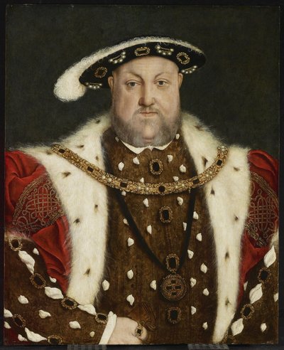亨利八世的肖像，16世纪下半叶（橡木板上的油） 作者 Hans circle of Holbein the Younger