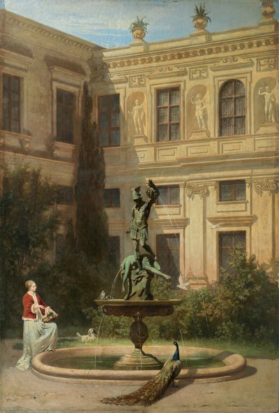 德语: Der Grottenhof in der Münchner Residenz 慕尼黑皇家宅邸中的石窟庭院 作者 汉斯·冯·马雷斯