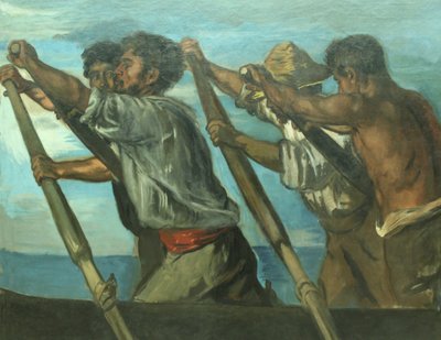 德文：Ruderer。那不勒斯动物站壁画研究 《划船者 作者 汉斯·冯·马雷斯