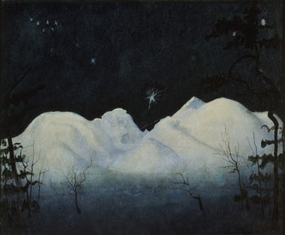 山中冬夜（布面油画） 作者 哈罗德·奥斯卡·索尔伯格