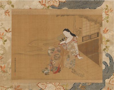 享受凉爽夏日夜晚的歌妓，1741年。 作者 小川张立