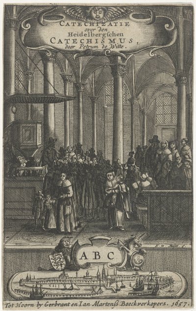 教堂内部
扉页P. de Witte，Catechizatie over den Heidelbergschen catechism，1657 年 作者 哈门德迈耶