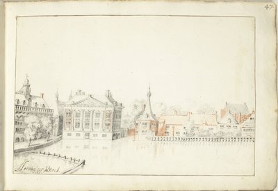 海牙 Hofvijver 的建筑景观 作者 Harmen ter Borch（艺术家签名）