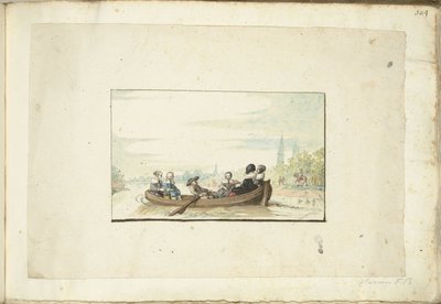 兹沃勒运河上的六人船队 作者 Harmen ter Borch