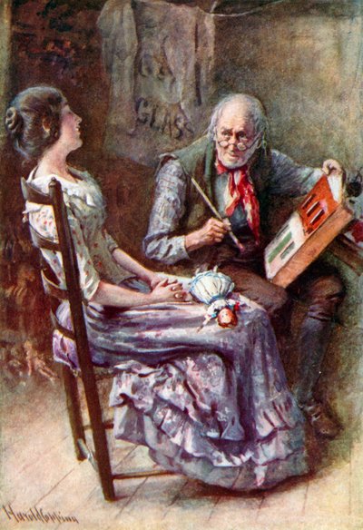 凯莱布-普卢默和他的盲女》（彩色石版画） 作者 哈罗德·应付