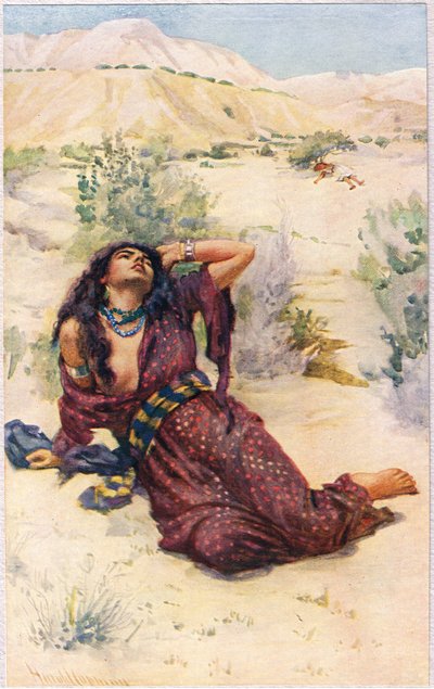 夏甲，“圣经女人”的插图，由宗教信仰社会出版，1927年 作者 哈罗德·应付