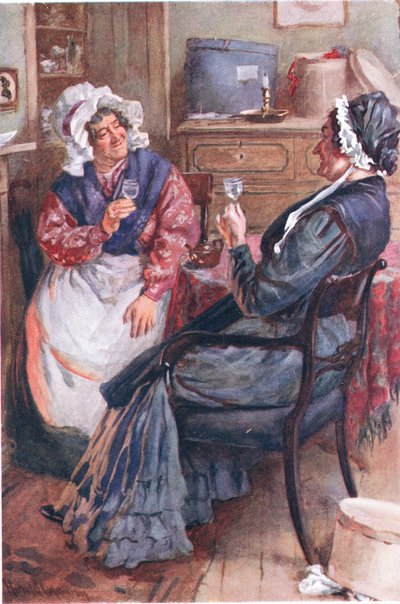 Sarah Gamp和Betsey Prig，来自狄更斯角色素描的插图由BW Matz编辑，1924年 作者 哈罗德·应付