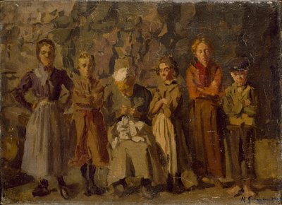 洞穴居民，迪耶普，1907年 作者 哈罗德·吉尔曼