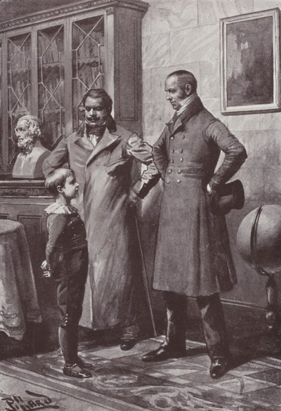 William Makepeace Thackeray 为《名利场》绘制的插图（石版画） 作者 哈罗德·休姆·皮法德