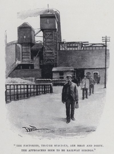 "The factories, though spacious, are mean and dirty" (b/w photo) 作者 哈罗德·休姆·皮法德
