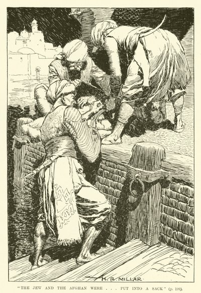 The Jew and the Afghan were...put into a sack (engraving) 作者 哈罗德·罗伯特·米勒