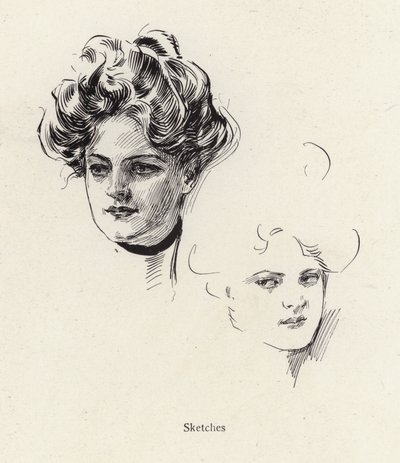 一个年轻女人的钢笔素描（石膏画 作者 哈里森·费舍尔
