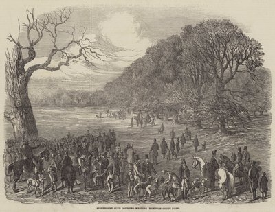 Spelthorne Club Coursing会议，汉普顿宫公园 作者 Harrison William Weir