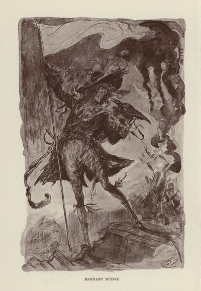 查尔斯-狄更斯为《巴纳比-拉吉》绘制的插图（石版画） 作者 哈里（后）弗尼斯（Furniss）