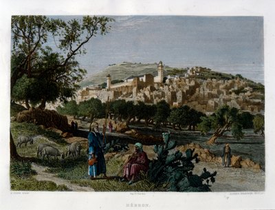 Hebron, engraved by Alfred Krausse after a picture by Harry Fenn, published in Picturesque Palestine, about 1875 作者 哈里·芬恩
