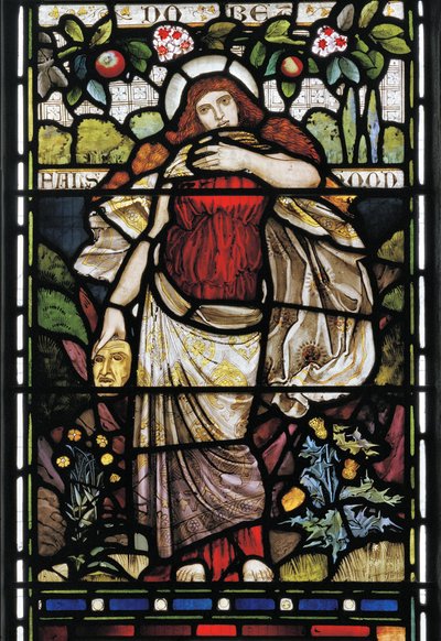来自Piers Plowman，1873年William Langland（彩色玻璃）的虚假 作者 哈里·伯罗
