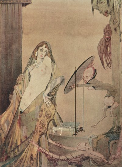 "这样一打扮，我就像变了个人似的"，歌德《浮士德》插图 作者 哈里·克拉克