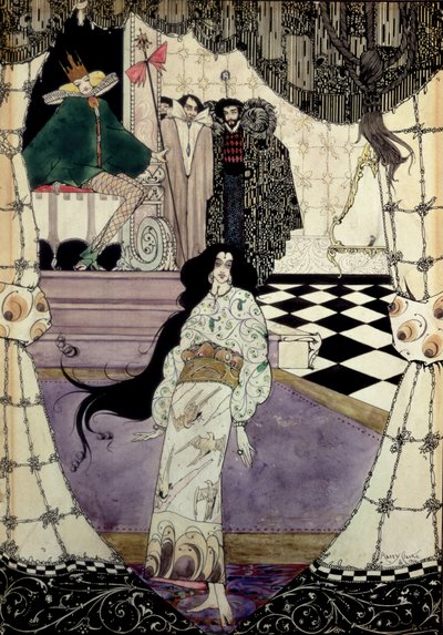 小美人鱼的插图，1914年（wc，笔和墨水） 作者 哈里·克拉克