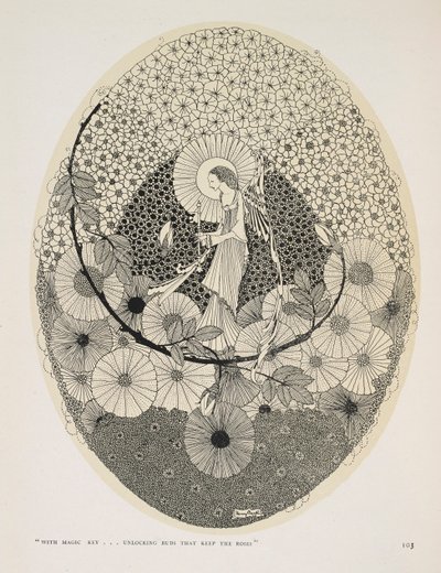 致即将到来的春天"用神奇的钥匙......开启留住玫瑰的花蕾"。 作者 哈里·克拉克
