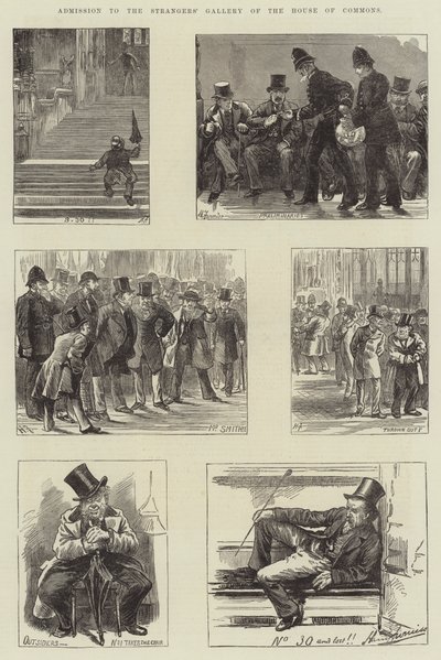 入住下议院陌生人画廊 作者 Harry Furniss