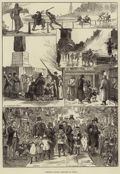 圣诞假期草图在伦敦 作者 哈里·弗尼斯（Harry Furniss）