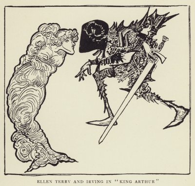 埃伦特里和欧文在亚瑟王 作者 哈里·弗尼斯（Harry Furniss）