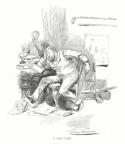 高尔夫：一个糟糕的案例（石版画） 作者 哈里·弗尼斯（Harry Furniss）