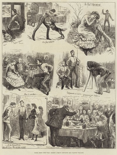 汤米阿特金斯从战争中回到了他的原住民村 作者 Harry Furniss