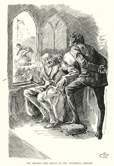 Illustration for Great Expectations by Charles Dickens (litho) 作者 哈里·弗尼斯（Harry Furniss）