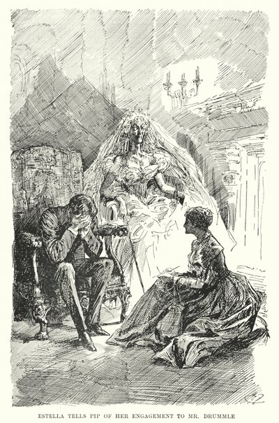 Illustration for Great Expectations by Charles Dickens (litho) 作者 哈里·弗尼斯（Harry Furniss）