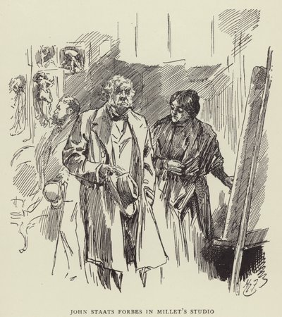 John Staats Forbes in Millets Studio 作者 哈里·弗尼斯（Harry Furniss）