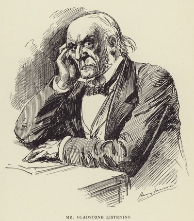 格莱斯顿先生在听 作者 哈里·弗尼斯（Harry Furniss）