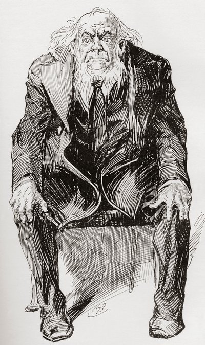 普罗维斯哈利-福尼斯为查尔斯-狄更斯的小说《远大前程》绘制的插图，选自 1910 年出版的《见证版》。 作者 哈里·弗尼斯（Harry Furniss）