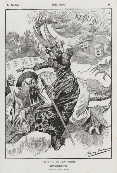 报应，中国义和团运动漫画（版画） 作者 哈里·弗尼斯（Harry Furniss）