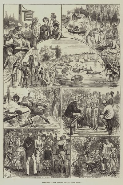 亨利帆船赛的草图 作者 哈里·弗尼斯（Harry Furniss）