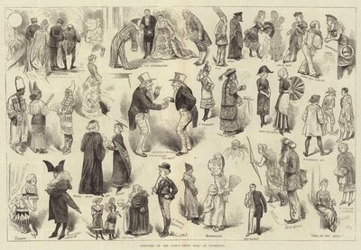 在利物浦的化装舞会的草图 作者 哈里·弗尼斯（Harry Furniss）